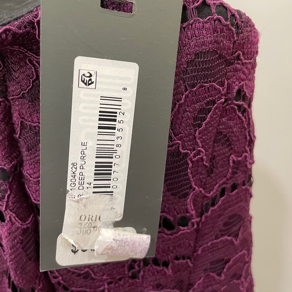 Vera Wang Dress Womens 14 Purple Lace Fit Flare Special Occasion Prom Party - Picture 5 of 16